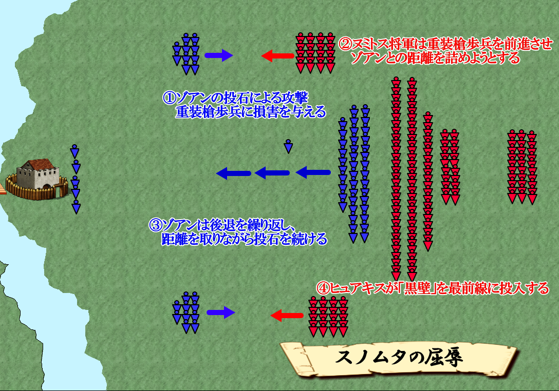 A map of the battle's progress as depicted in the chapter.